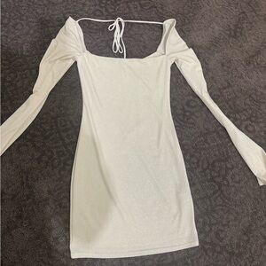 White Dress with small gold sparkle details